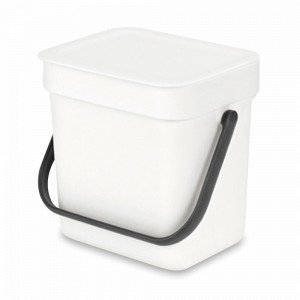 Ведро для мусора с крышкой, подвесное, 3 л, пластик, белый, серия SORT GO, BRABANTIA, Бельгия, Мусорные ведра SORT&GO BRABANTIA