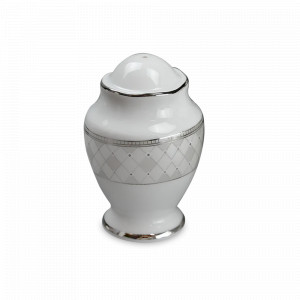 Перечница , 6 см, фарфор, белый, серебристый, серия Серебряная сетка, REPAST, Чехия, Серебряная сетка REPAST