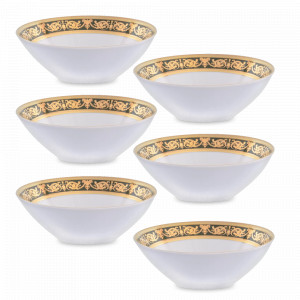 Набор из 6-ти салатников Green Gold, 19 см, фарфор, зеленый, золотой, серия Imperial, FALKENPORZELLAN, Германия, Наборы фарфоровых салатников