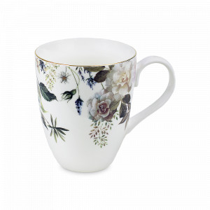 Кружка , фарфор, белый, декор, HOMEFEEL, Россия, Кружки