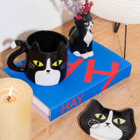Кружка 3D, 480 мл, керамика, черный, белый, серия Cat, DOIY, Испания_00822820051889383592.jpg