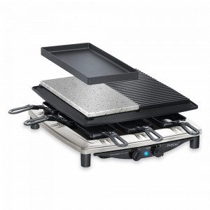 Гриль - раклетница, 14 х 37 х 39 см, нержавеющая сталь, хром, черный, STEBA, Германия, STEBA (Германия)