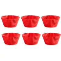 Набор из 6-ти форм для выпечки кексов «Маффин», 7 см, силикон, красный, LEKUE, Испания, 