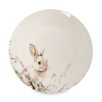 Тарелка обеденная, 27 см, фарфор, белый, декор, серия Bunny, ANNA LAFARG, Китай