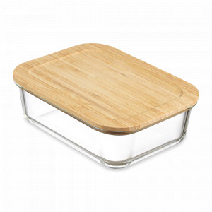 Форма для запекания и хранения с крышкой, 1,52 л, боросиликатное стекло, бамбук, прозрачный, SMART SOLUTIONS, Россия, Жаропрочные формы для запекания