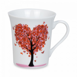 Кружка «Расцвет любви», 410 мл, фарфор, белый, декор, KOENITZ, Германия, Большие кружки