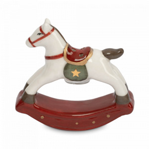 Емкость для соли или перца Лошадка-качалка, 7.5 см, фарфор, белый, декор, серия Horse, ANNA LAFARG, Китай, Horse ANNA LAFARG