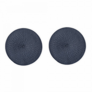 Набор из 2-х подстановочных круглых салфеток, 38 см, полипропилен, синий, серия Jardin, WO HOME, Германия, Салфетки подстановочные