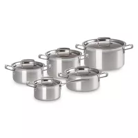Набор кастрюль, 5 предметов, нержавеющая сталь, LE CREUSET, Франция, 