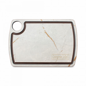 Доска разделочная с желобом, 22 х 15 см, мраморный Грейс, композитный материал, серия Fashion, ComposeEat, Россия, Разделочные доски