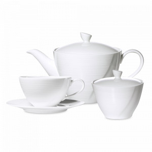 Сервиз чайный на 4 персоны, 10 предметов, костяной фарфор, белый, серия Воздушный белый, NARUMI, Япония, NARUMI (Япония)