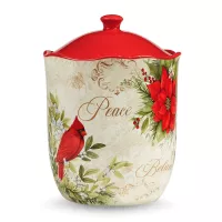 Банка для печенья с крышкой, керамика, декор, серия Красочная зима, Certified International, США, 