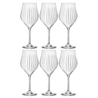 Набор из 6-ти бокалов для вина Optic, 650 мл, хрустальное стекло, серия Timeless, RCR, Италия