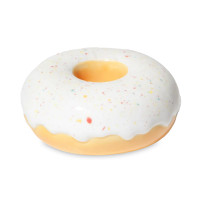 Подсвечник на одну свечу Donut, 7 см, керамика, белый, серия Fast Food, DOIY, Испания