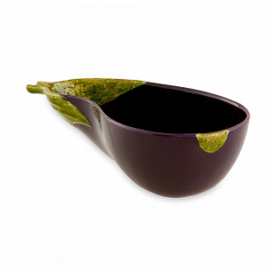 Салатник «Баклажан», 26 х 14,5 х 7,6 см, керамика, фиолетовый, зеленый, серия Баклажан, Bordallo Pinheiro, Португалия, BORDALLO PINHEIRO (Португалия)