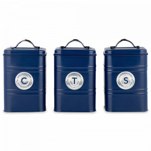 Набор из 3-х банок для сыпучих продуктов, 1.45 л, сталь, синий, серия Grandham, MAXWELL WILLIAMS, Австралия, Grandham MAXWELL &  WILLIAMS