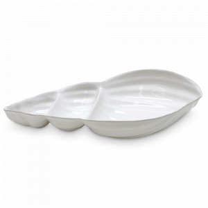 Менажница ракушка, 40.6 х 20.6 см, керамика, белый, серия Aparte, COSTA NOVA, Португалия, Менажницы керамические