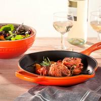 Чугунная эмалированная сковорода с толстым дном, 20 см, красный, LE CREUSET, Франция_00797450040401407513.jpg