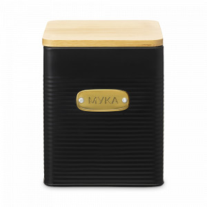 Банка квадратная для хранения муки, 3.2 л, углеродистая сталь, бамбук, графит, серия Irmel, SMART SOLUTIONS, Россия, Банки для хранения чая