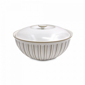 Салатник с крышкой Cream, 25 см, каменная керамика, кремовый, серия Essential Asia, ROOMERS TABLEWARE, Нидерланды, Салатники с крышкой