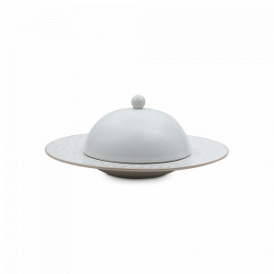 Тарелка с крышкой для пасты Cream, 25.5 см, каменная керамика, кремовый, серия Riviera, ROOMERS TABLEWARE, Нидерланды, Тарелки для пасты
