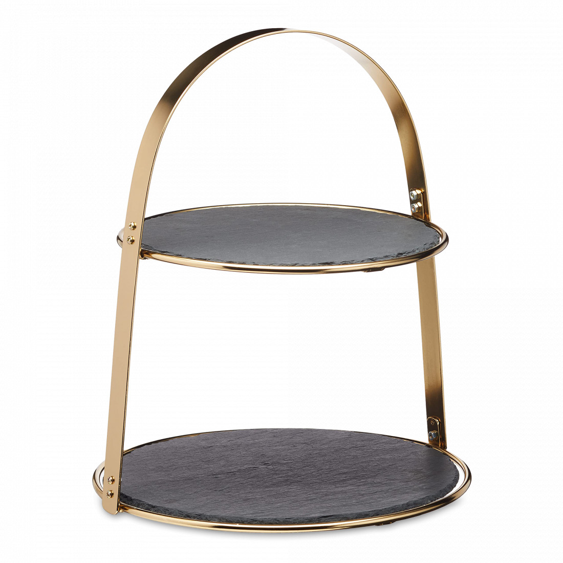 Блюдо двухярусное сервировочное, 29.5 х 35 см, латунь, натуральный камень, серия Arteza, KITCHEN CRAFT, Великобритания