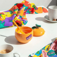Сахарница  с ложкой Orange, 9 х 11 см, керамика, оранжевый, DOIY, Испания_00819740051037169564.jpg