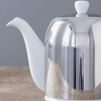 Чайник заварочный с колпаком, 450 мл, фарфор, нержавеющая сталь, белый, серия Salam, GUY DEGRENNE, Франция_00802430052797579251.jpg