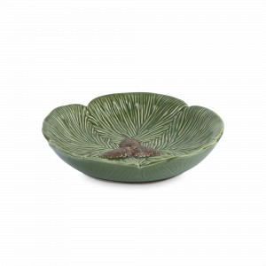 Блюдо сервировочное «Шишки на еловой ветке», 19 см, керамика, зеленый, рельеф, серия New Year, ANNA LAFARG, Китай, НОВИНКИ