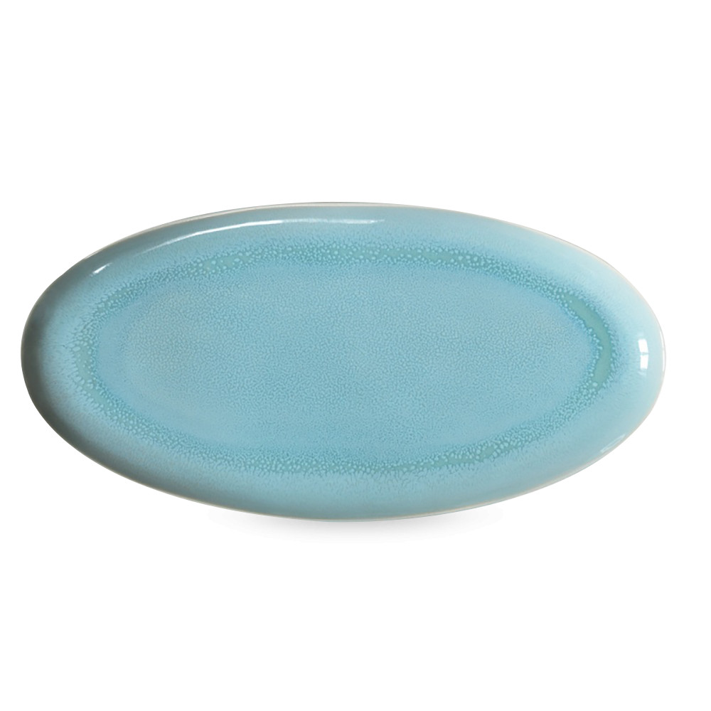 Блюдо овальное, 55 см, керамика, голубой, серия Plume, JARS, Франция