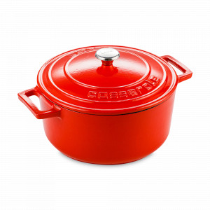 Кастрюля с крышкой , 3,4 л, 22 см, чугун, кpaсный, LAVA, Турция, LAVA (Турция)