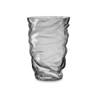 Ваза Crumpl, 20 см, стекло, серый, BERGENSON BJORN, Великобритания