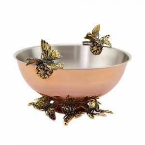 Миска «Бабочка», медь, серебристый, серия Летний сад, Кольчугинский Мельхиор, Россия, Пиалы, салатники индивидуальные