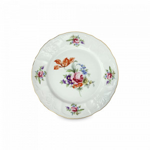 Тарелка десертная, 17 см, фарфор, белый, декор, серия Полевой цветок, BERNADOTTE, Чехия, BERNADOTTE (Чехия)