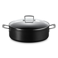 Сотейник с крышкой, алюминий, 6 л, черный, LE CREUSET, Франция