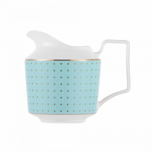 Молочник , 280 мл, фарфор, белый, голубой, серия Бирюза, DECOR DE TABLE, Россия, Сливочники