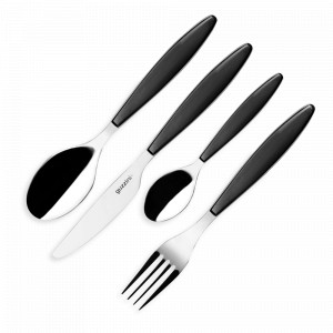 Набор столовых приборов на 6 персон, 24 предмета, нержавеющая сталь, пластик ABS, серый, серия Feeling, GUZZINI, Италия, GUZZINI (Италия)