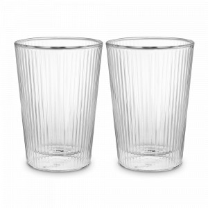 Набор из 2-х стаканов c двойными стенками, 380 мл, боросиликатное стекло, прозрачный, серия Soft Ripples, LIBERTY JONES, Россия, Набор термостаканов
