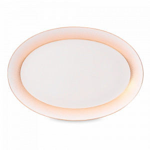 Блюдо овальное White Gold, 36 х 23 см, фарфор, белый, золотой, серия Constanza Rio, FALKENPORZELLAN, Германия, Блюда из фарфора