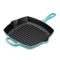 Сковорода - гриль, 26 х 26 см, чугун, бирюзовый, серия Caribbean, LE CREUSET, Франция