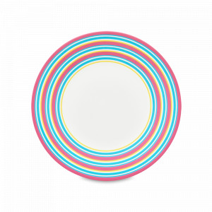 Тарелка закусочная Stripe Colypso, 23 см, фарфор костяной, белый, декор, серия Kit Kemp, SPODE, Великобритания, SPODE (Великобритания)