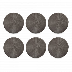 Набор из 6-ти подстановочных круглых салфеток, 38 см, полипропилен, темно-серый, серия Jardin, WO HOME, Германия, Набор плейсматов