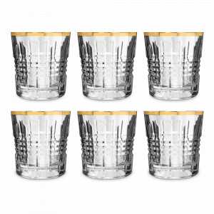 Набор из 6-ти стаканов для виски Gold, 320 мл, хрустальное стекло, позолота, серия Rendez-vous, CRISTAL D ARQUES, Франция, CRISTAL D ARQUES (Франция)