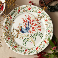 Тарелка обеденная Fantail Bird, 28 см, фарфор, белый, декор, серия Birds of Paradise, LIBERTY JONES, Россия_00814630035657636402.jpg