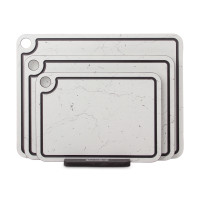 Набор из 3-х разделочных досок на подставке, мрамор Бьянко, в подарочной коробке, композитный материал, серия Elegance, ComposeEat, Россия