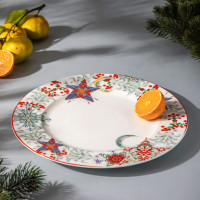 Набор из 4-х тарелок обеденных, 27 см, фарфор, белый, декор, серия Счастливая Звезда, MIX&MATCH HOME, Китай_00817830056523382302.jpg