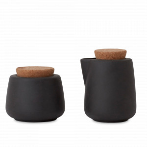 Набор сахарница и молочник, 200 мл, фарфор, пробка, черный, серия Nicola, VIVA Scandinavia, Дания, Молочники