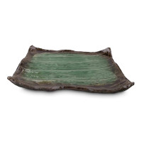 Блюдо квадратное Dark Green, 26.5 см, каменная керамика, зеленый, коричневый, ROOMERS TABLEWARE, Нидерланды