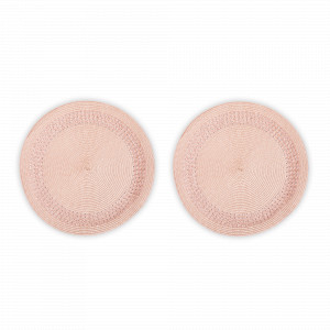 Набор из 2-х подстановочных круглых салфеток, 38 см, полипропилен, розовый, серия Patio, WO HOME, Германия, Салфетки подстановочные