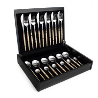 Набор столовых приборов на 6 персон, 24 предмета, белая ручка, серия GOA matte ivory, CUTIPOL, Португалия_00802510063857763589.jpg